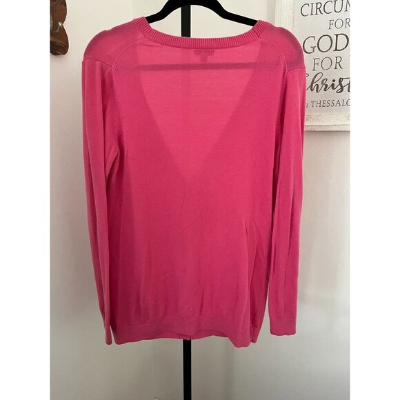 EUC GAP Pink 30% Merino Wool Blend Womens Cardigan Sweater With Pockets - Picture 2 of 5